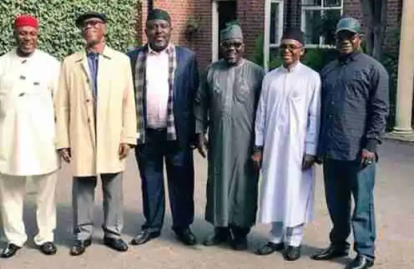 Yusuf Buhari Pictured With APC Governors After Meeting With The President In London